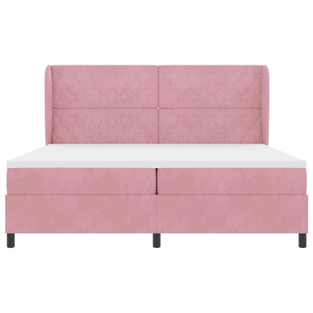 Boxspringbed met matras Roze 200 x 200 cm Fluweel – afbeelding 7