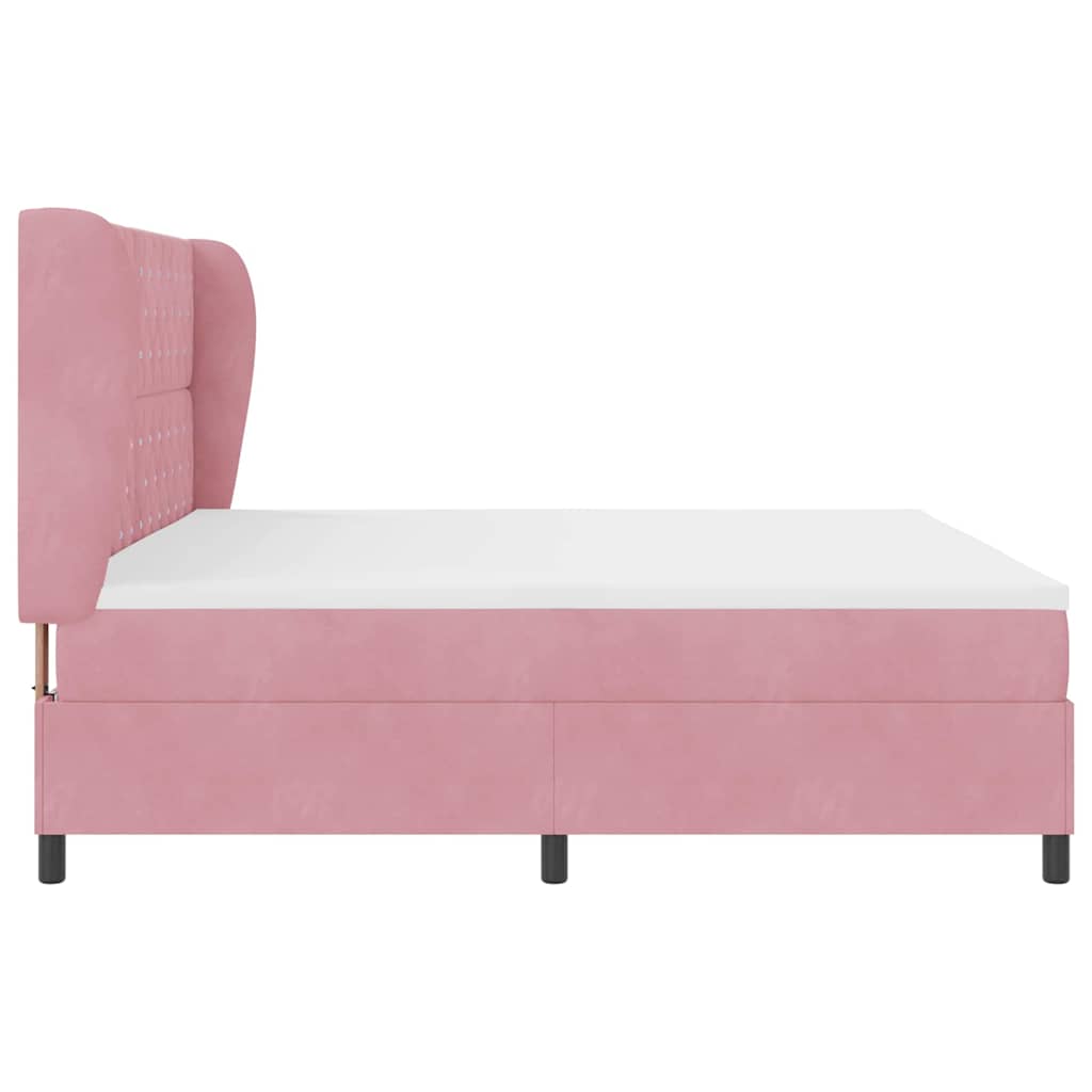 Boxspringbed met matras Roze 200 x 200 cm Fluweel – afbeelding 8