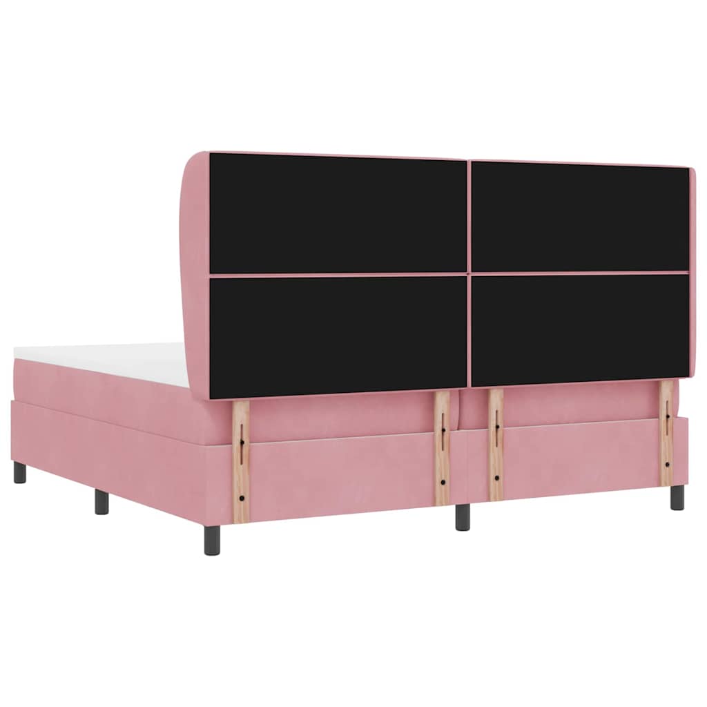 Boxspringbed met matras Roze 200 x 200 cm Fluweel – afbeelding 9