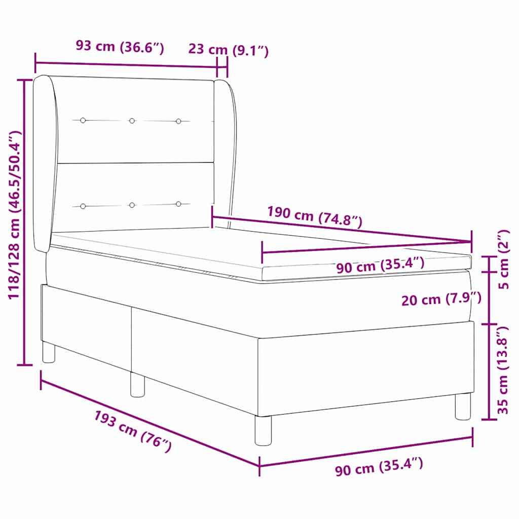 Boxspringbed met hoofdeinde Donkergroen 190 x 90 cm Fluweel – afbeelding 11