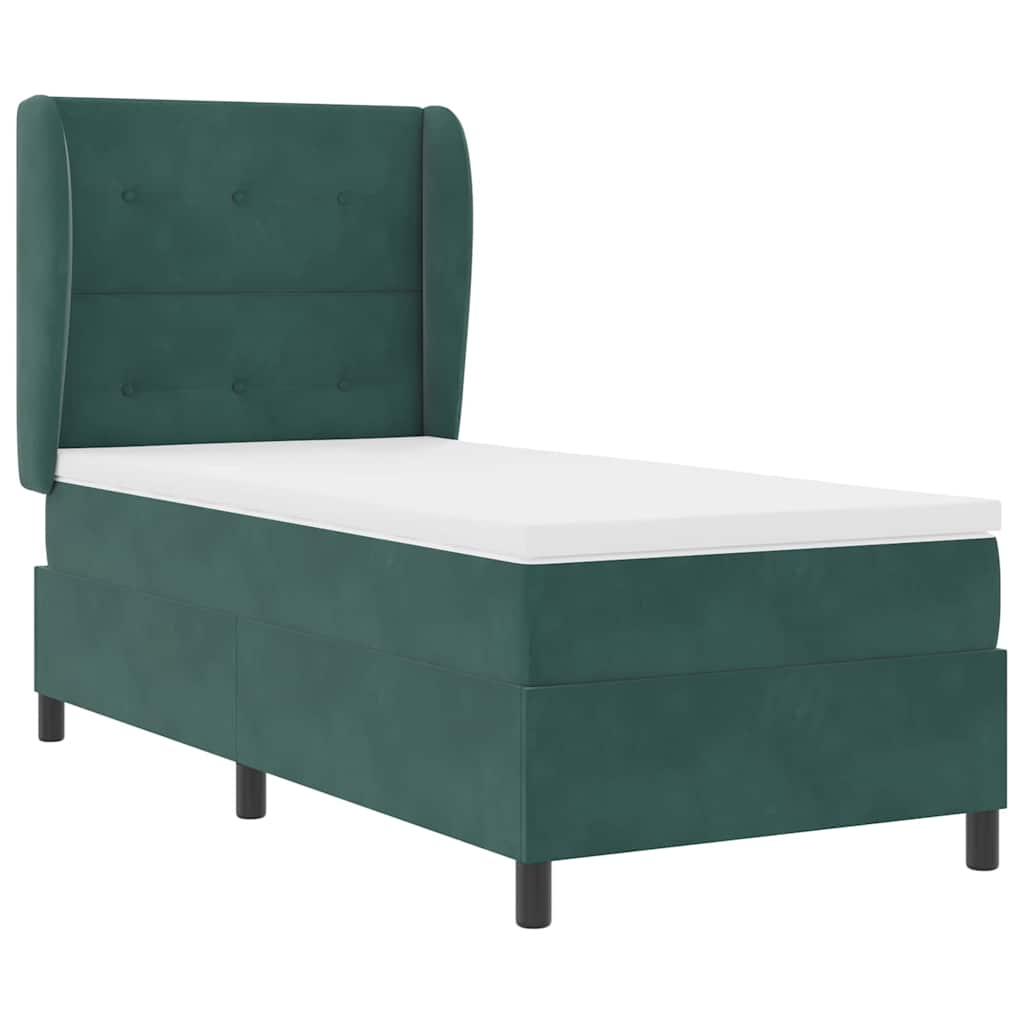 Boxspringbed met hoofdeinde Donkergroen 190 x 90 cm Fluweel – afbeelding 5