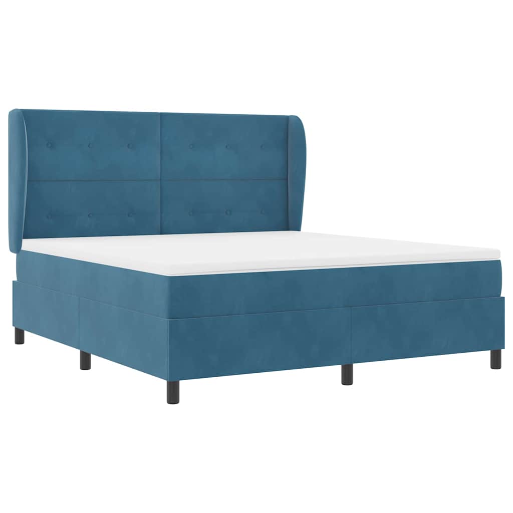 Boxspringbed met matras Donkerblauw 200 x 180 cm Fluweel – afbeelding 5
