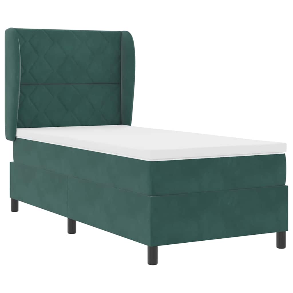 Boxspringbed met hoofdeinde Donkergroen 200 x 90 cm Fluweel – afbeelding 4