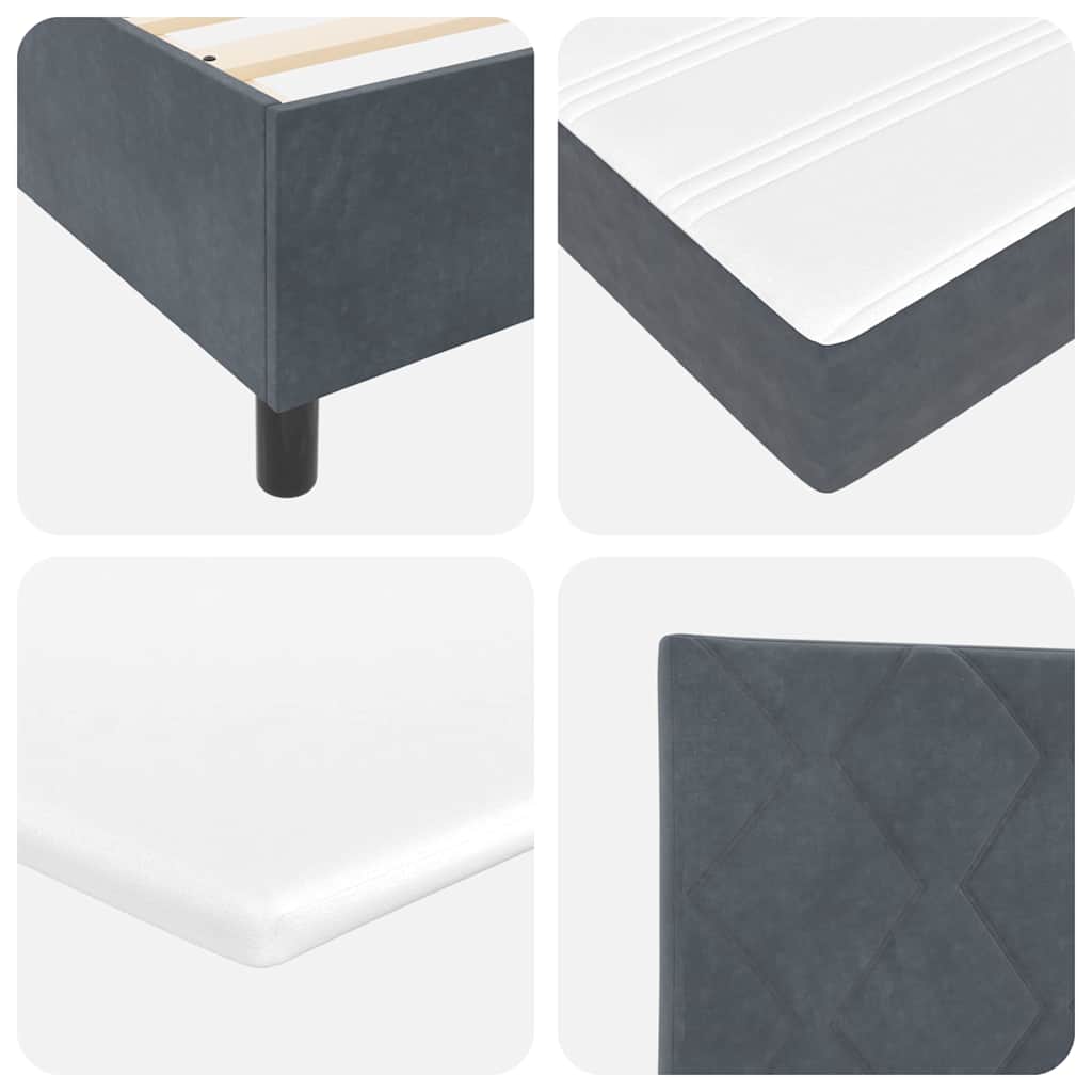 Boxspringbed met hoofdeinde Donkergrijs 190 x 140 cm Fluweel – afbeelding 10