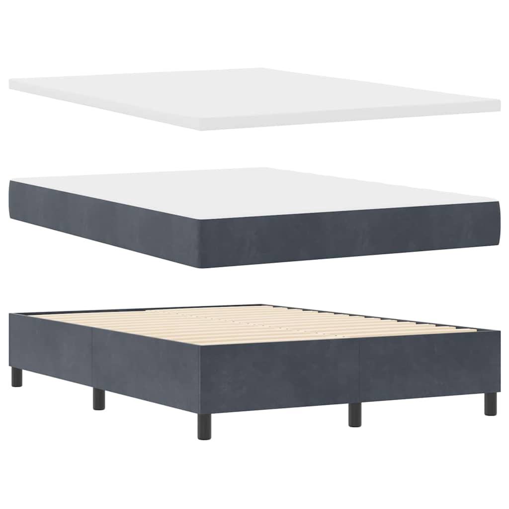 Boxspringbed met hoofdeinde Donkergrijs 190 x 140 cm Fluweel – afbeelding 5