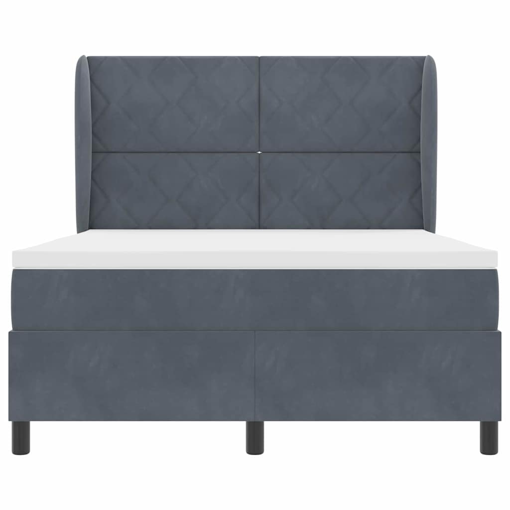 Boxspringbed met hoofdeinde Donkergrijs 190 x 140 cm Fluweel – afbeelding 7