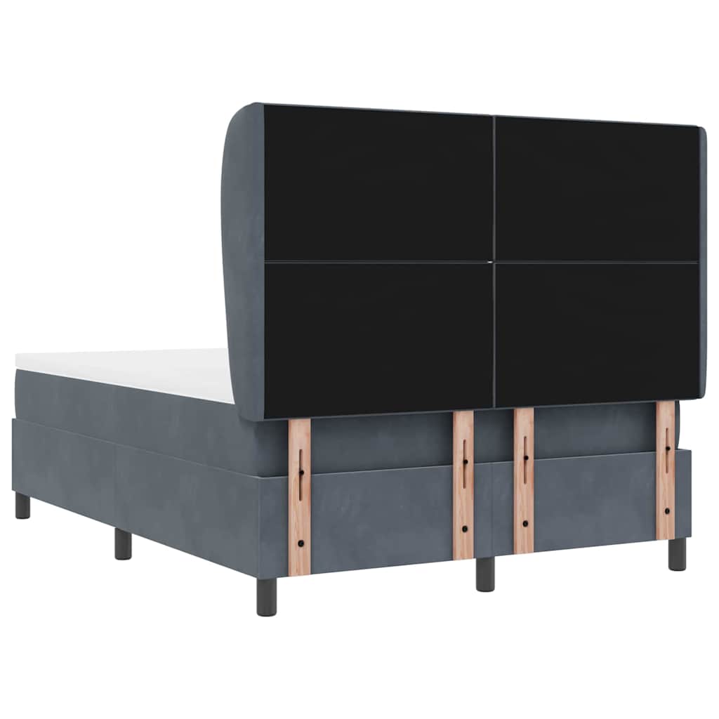 Boxspringbed met hoofdeinde Donkergrijs 190 x 140 cm Fluweel – afbeelding 9