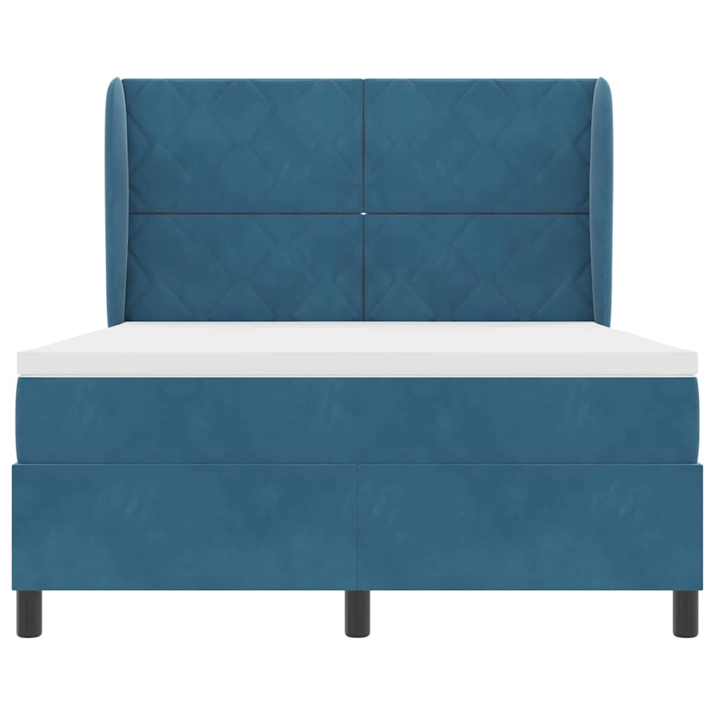 Boxspringbed met hoofdeinde Donkerblauw 190 x 140 cm Fluweel – afbeelding 7