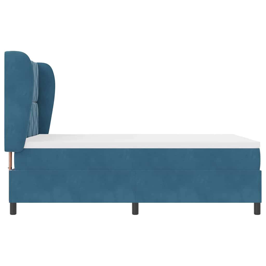 Boxspringbed met hoofdeinde Donkerblauw 190 x 140 cm Fluweel – afbeelding 8