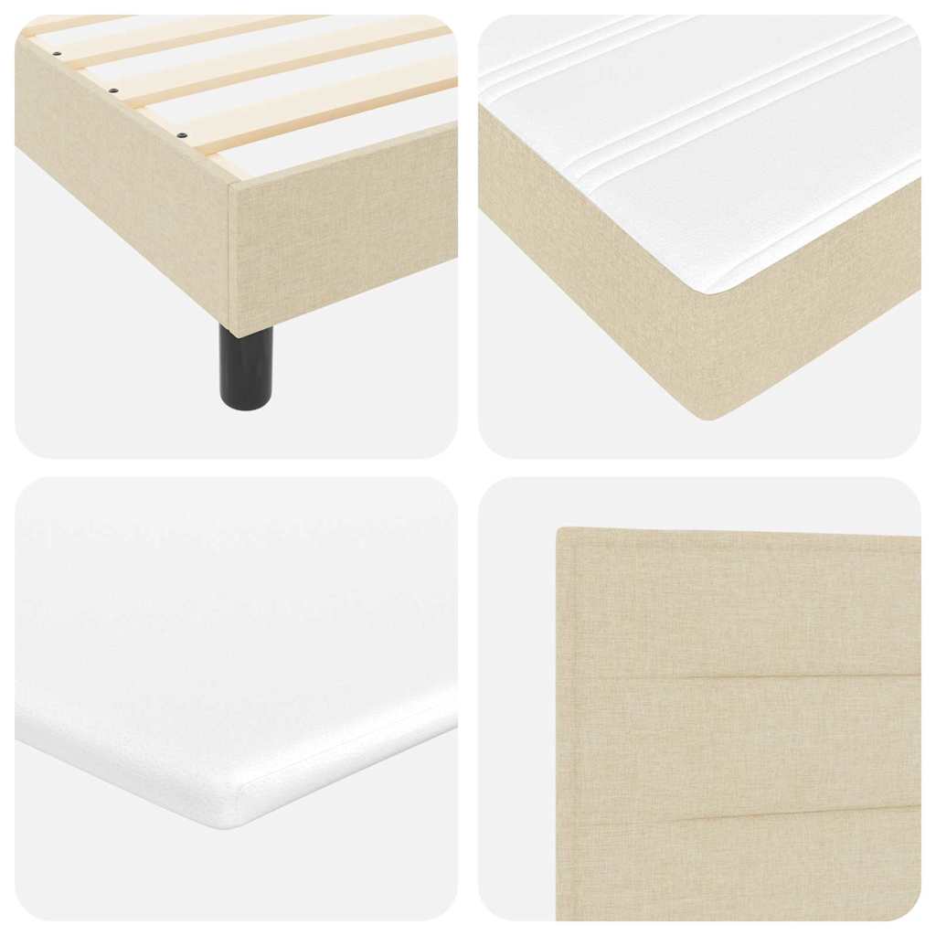 Boxspringbed met hoofdeinde Crème 190 x 90 cm Stof – afbeelding 10