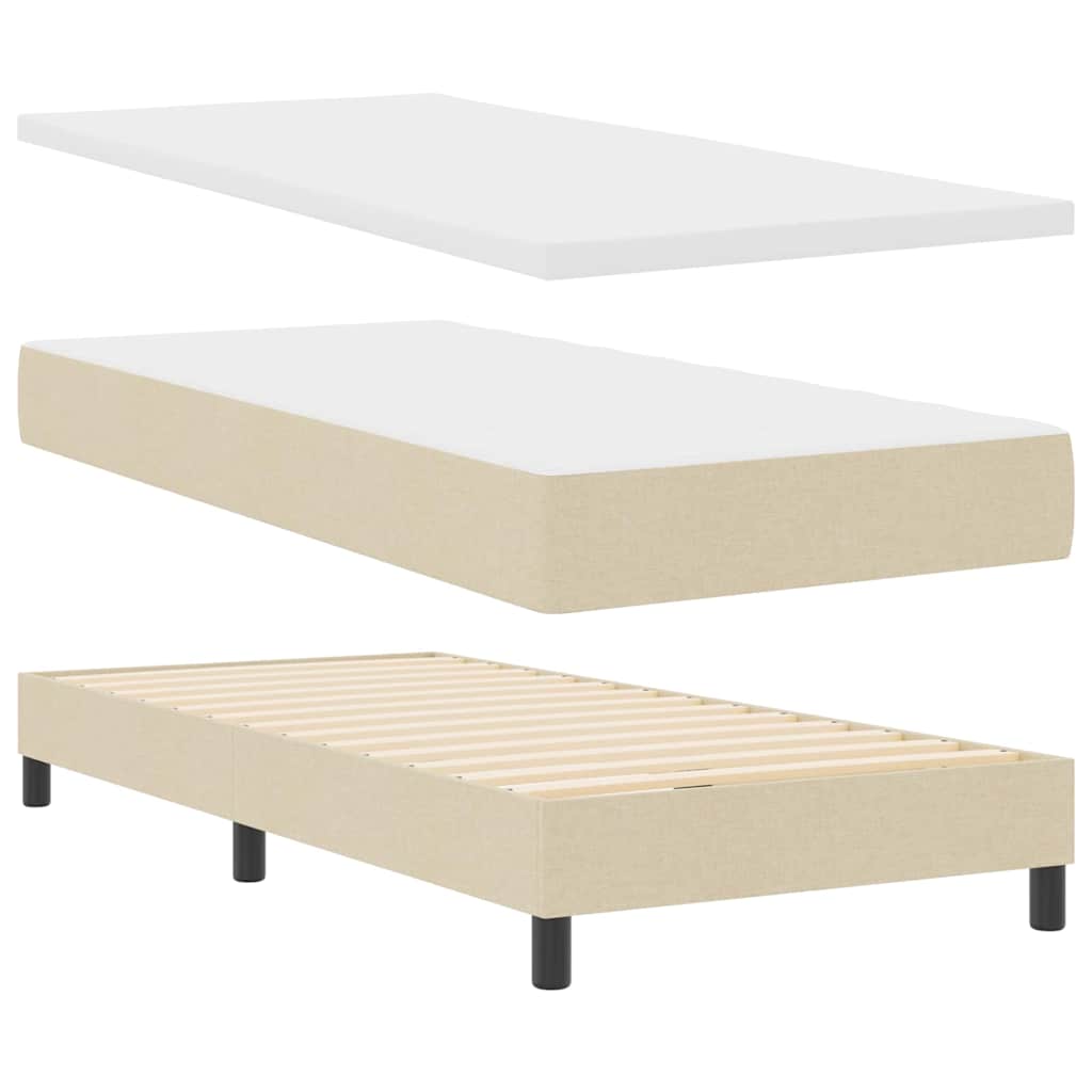 Boxspringbed met hoofdeinde Crème 190 x 90 cm Stof – afbeelding 4