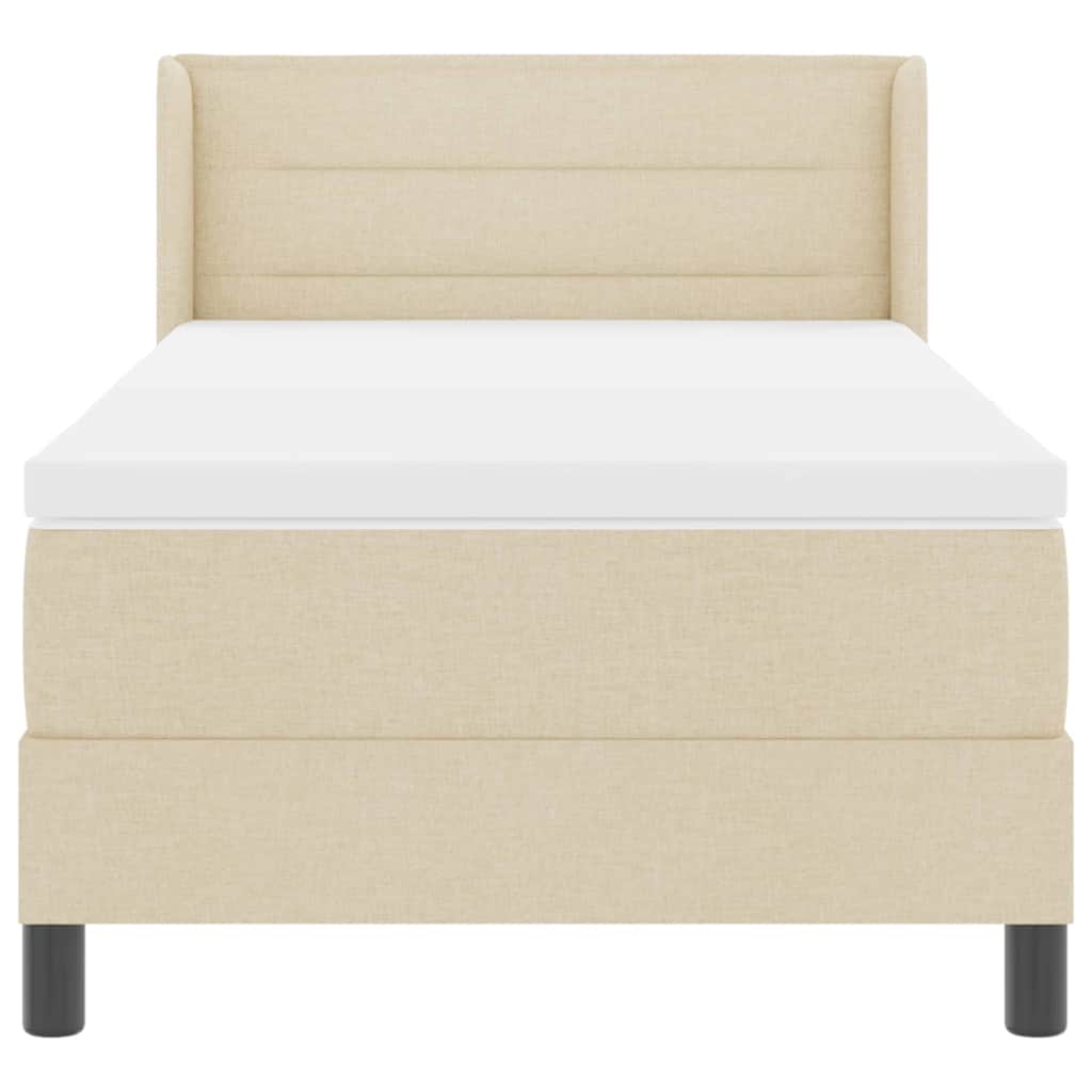 Boxspringbed met hoofdeinde Crème 190 x 90 cm Stof – afbeelding 7