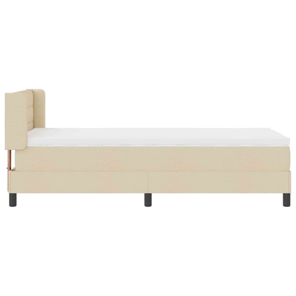 Boxspringbed met hoofdeinde Crème 190 x 90 cm Stof – afbeelding 8