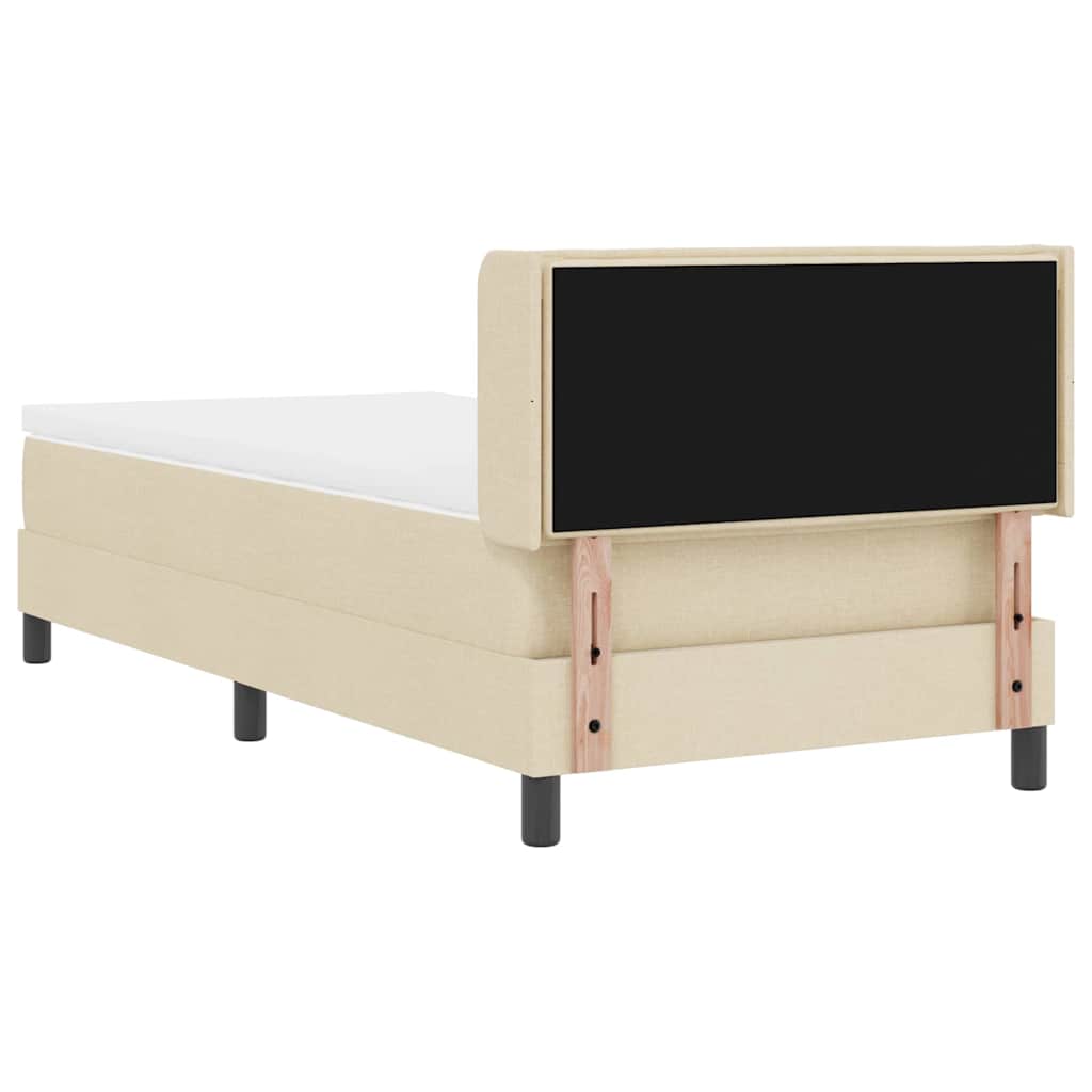 Boxspringbed met hoofdeinde Crème 190 x 90 cm Stof – afbeelding 9