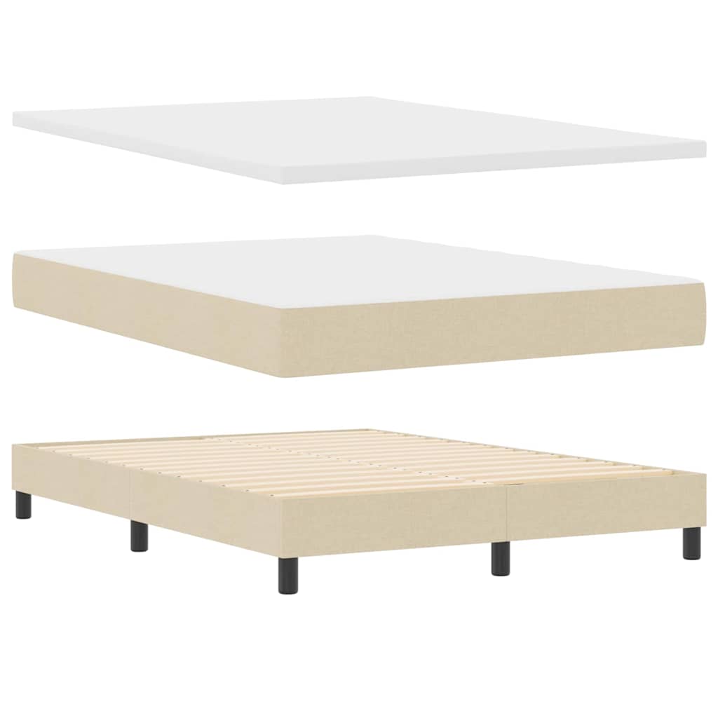 Boxspringbed met hoofdeinde Crème 190 x 140 cm Stof – afbeelding 4