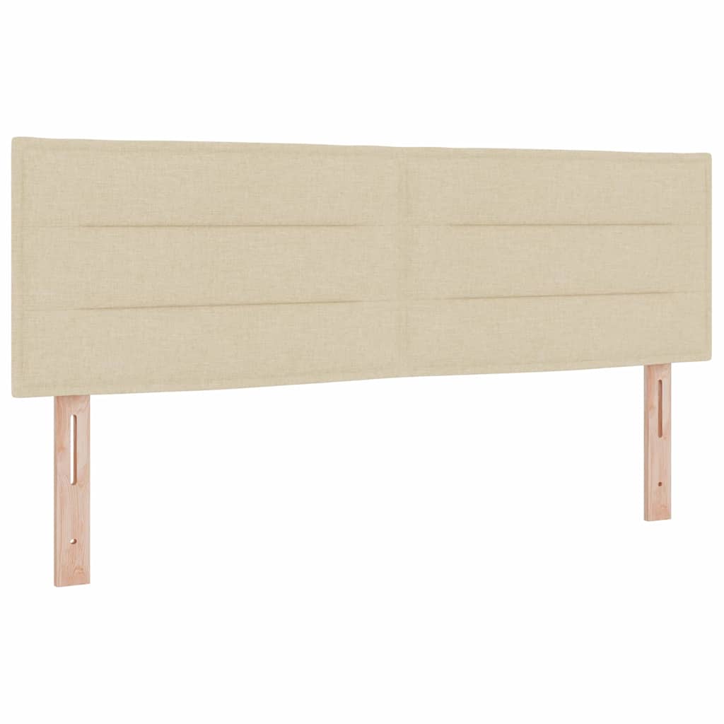 Boxspringbed met hoofdeinde Crème 190 x 140 cm Stof – afbeelding 5