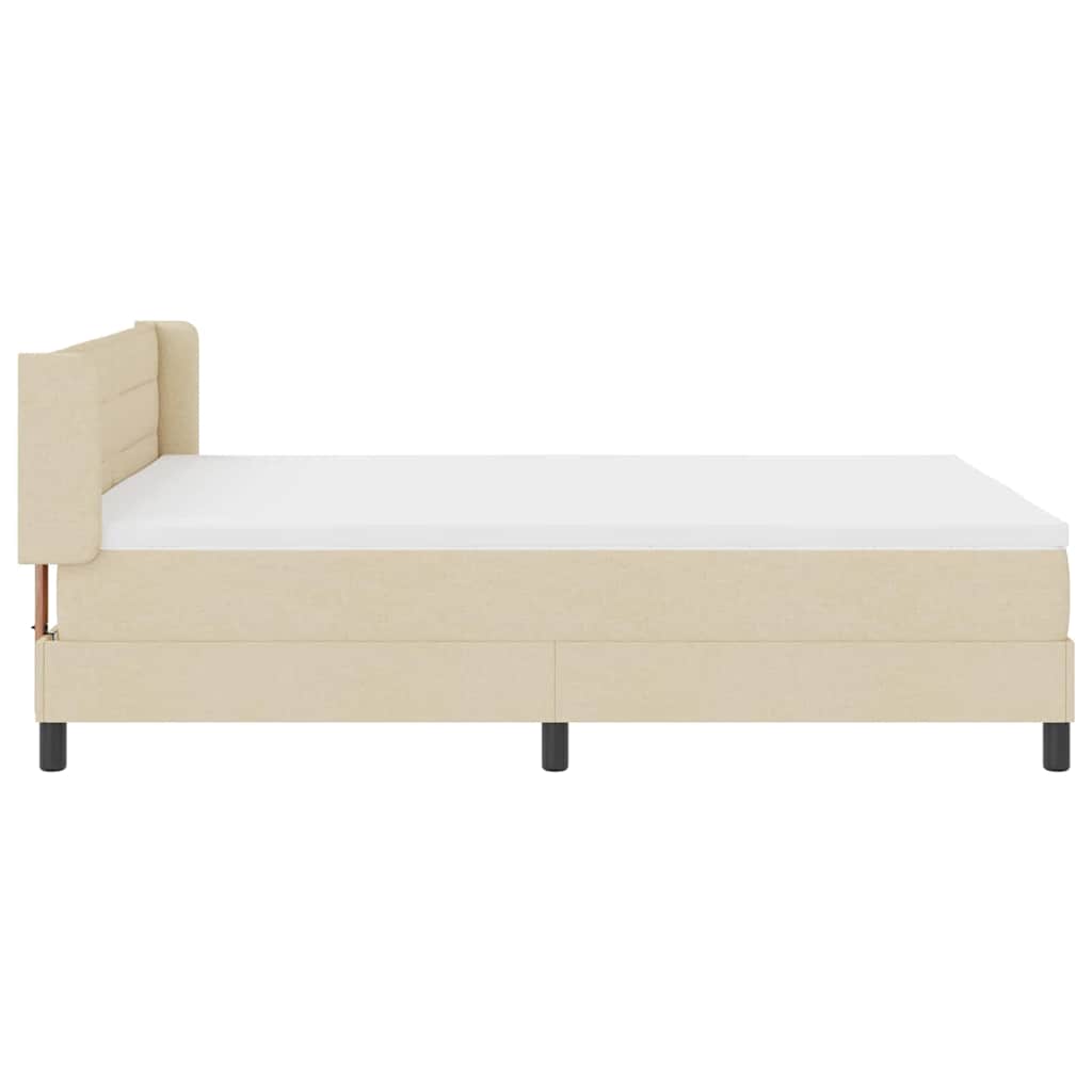 Boxspringbed met hoofdeinde Crème 190 x 140 cm Stof – afbeelding 8