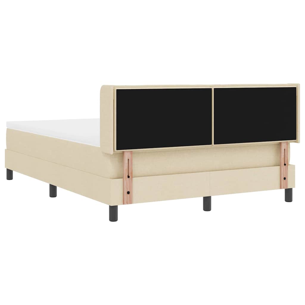 Boxspringbed met hoofdeinde Crème 190 x 140 cm Stof – afbeelding 9