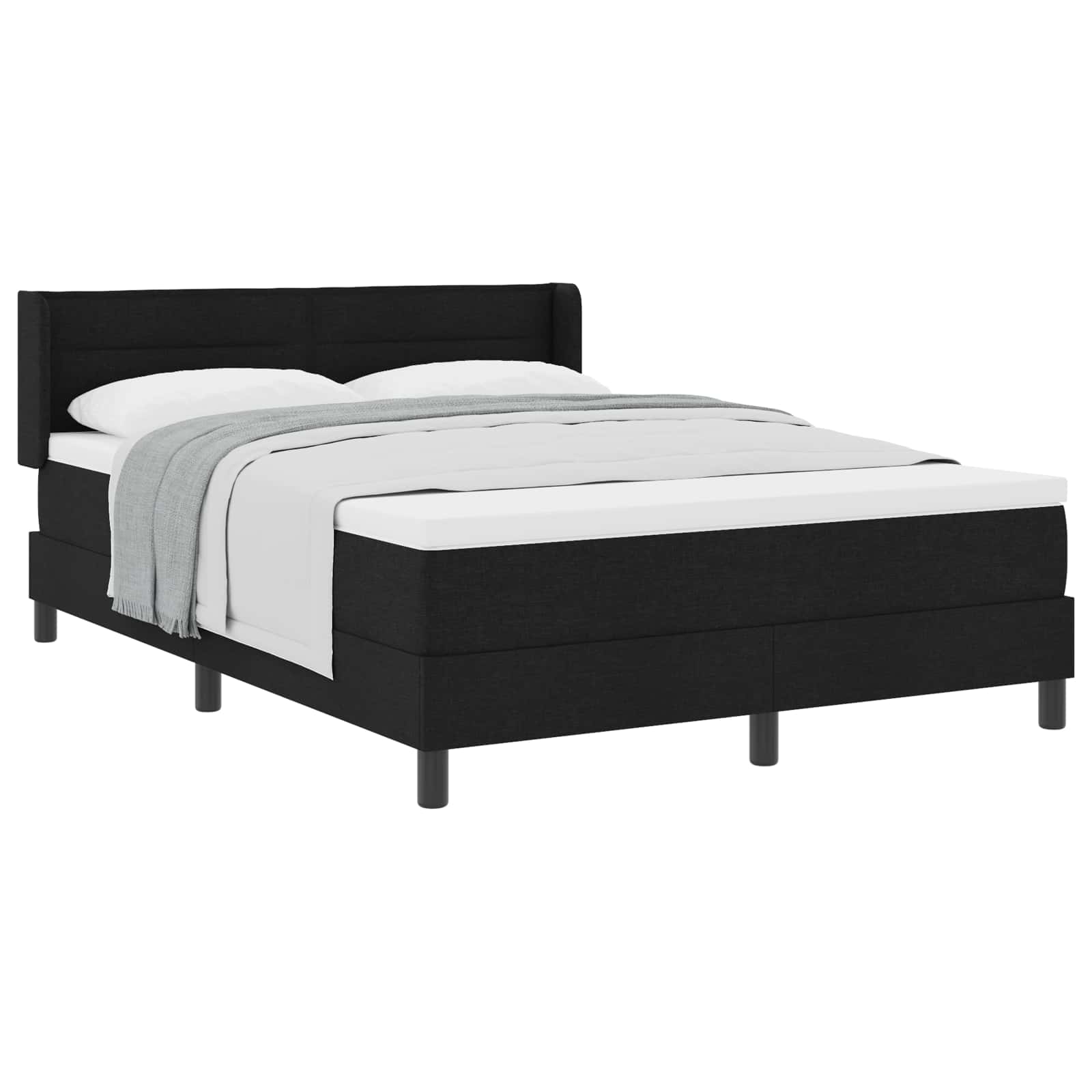 Boxspringbed met hoofdeinde Zwart 200 x 140 cm Stof – afbeelding 1