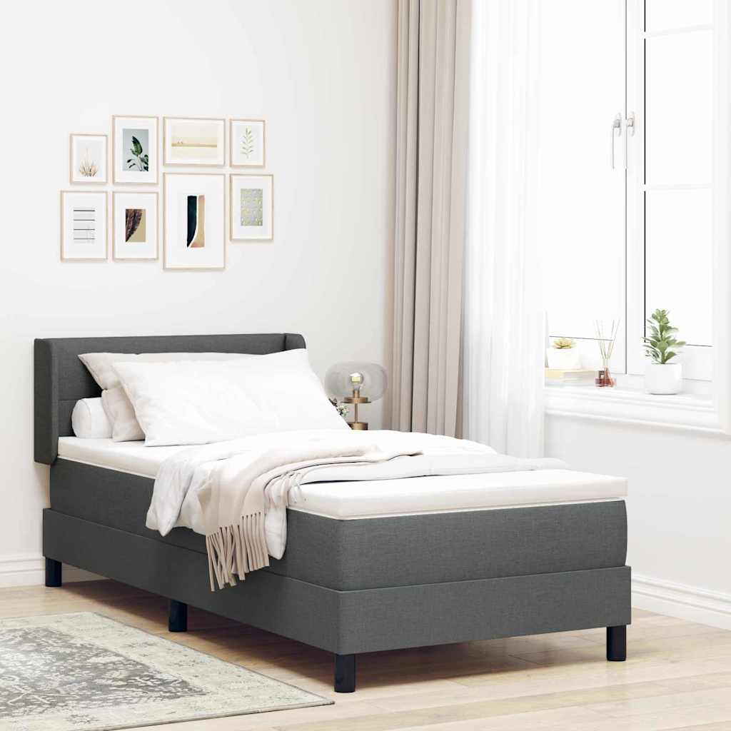 Boxspringbed met hoofdeinde Donkergrijs 200 x 80 cm Stof – afbeelding 1