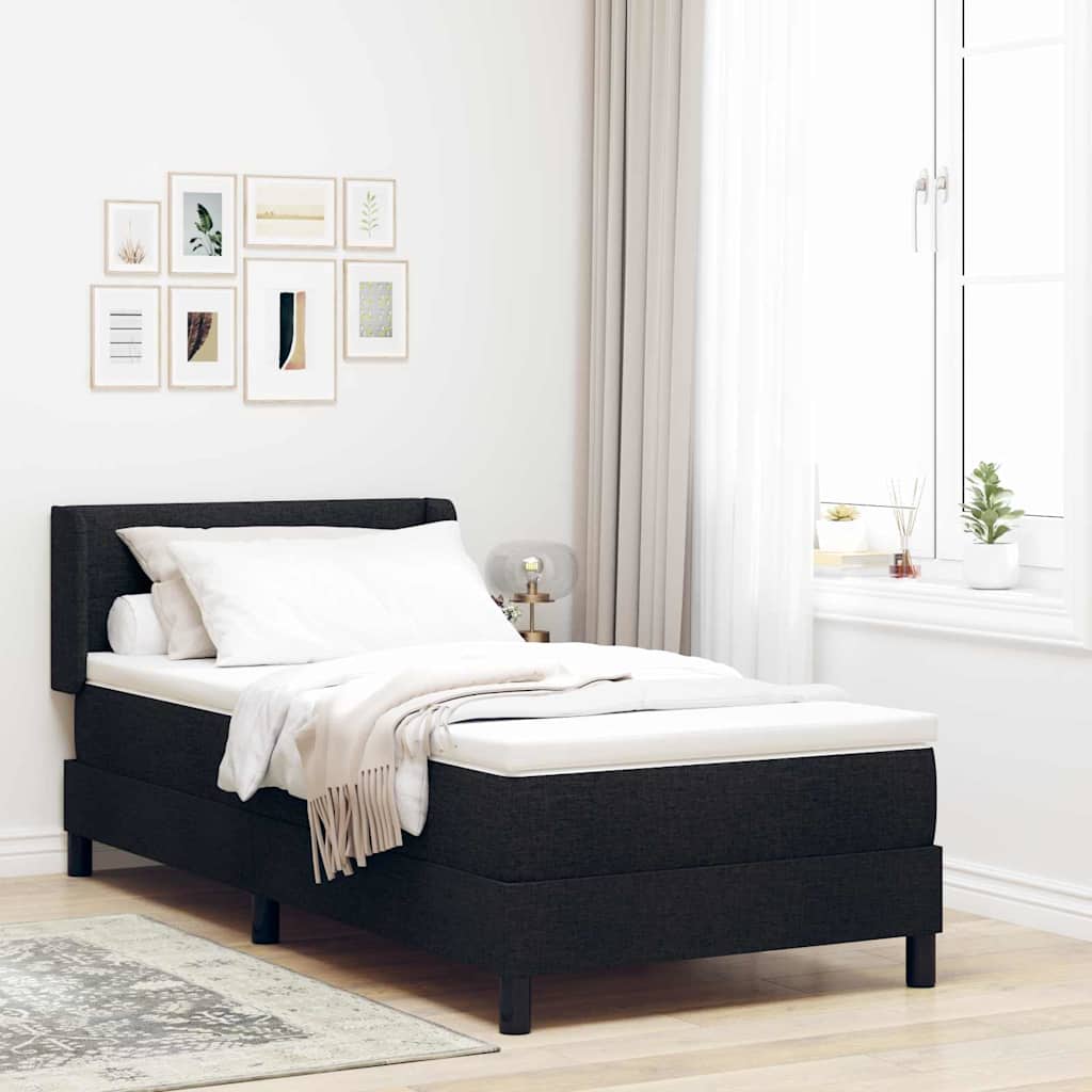 Boxspringbed met hoofdeinde Zwart 200 x 100 cm Stof – afbeelding 1