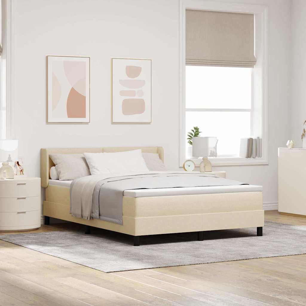 Boxspringbed met hoofdeinde Crème 200 x 140 cm Stof – afbeelding 1