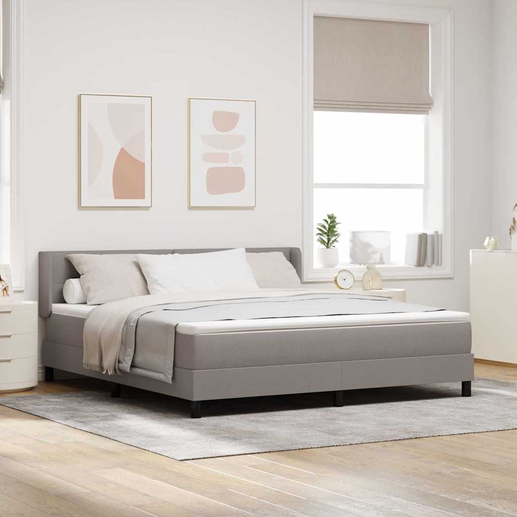Boxspringbed met hoofdeinde Taupe 200 x 180 cm Stof – afbeelding 1