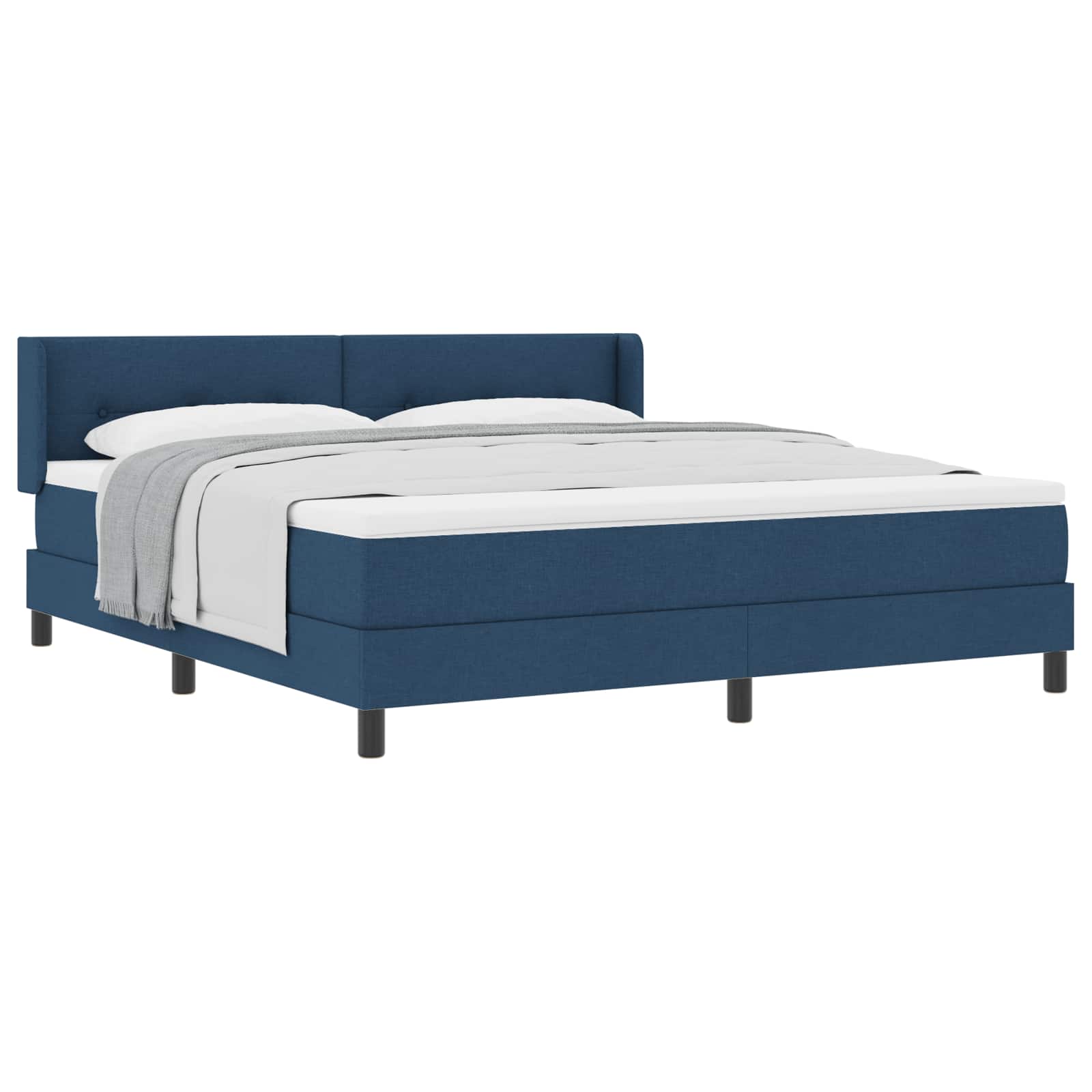 Boxspringbed met hoofdeinde Blauw 200 x 180 cm Stof – afbeelding 2