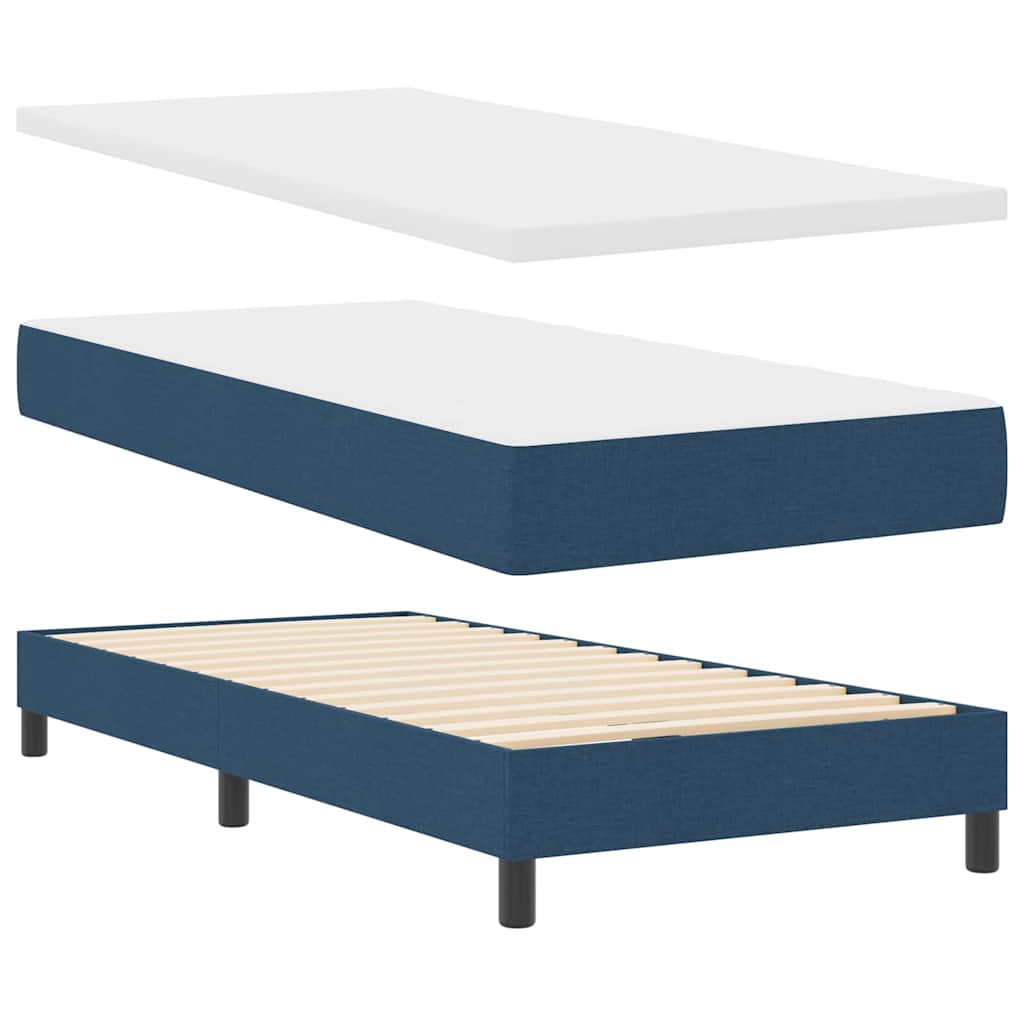 Boxspringbed met hoofdeinde Blauw 200 x 180 cm Stof – afbeelding 4
