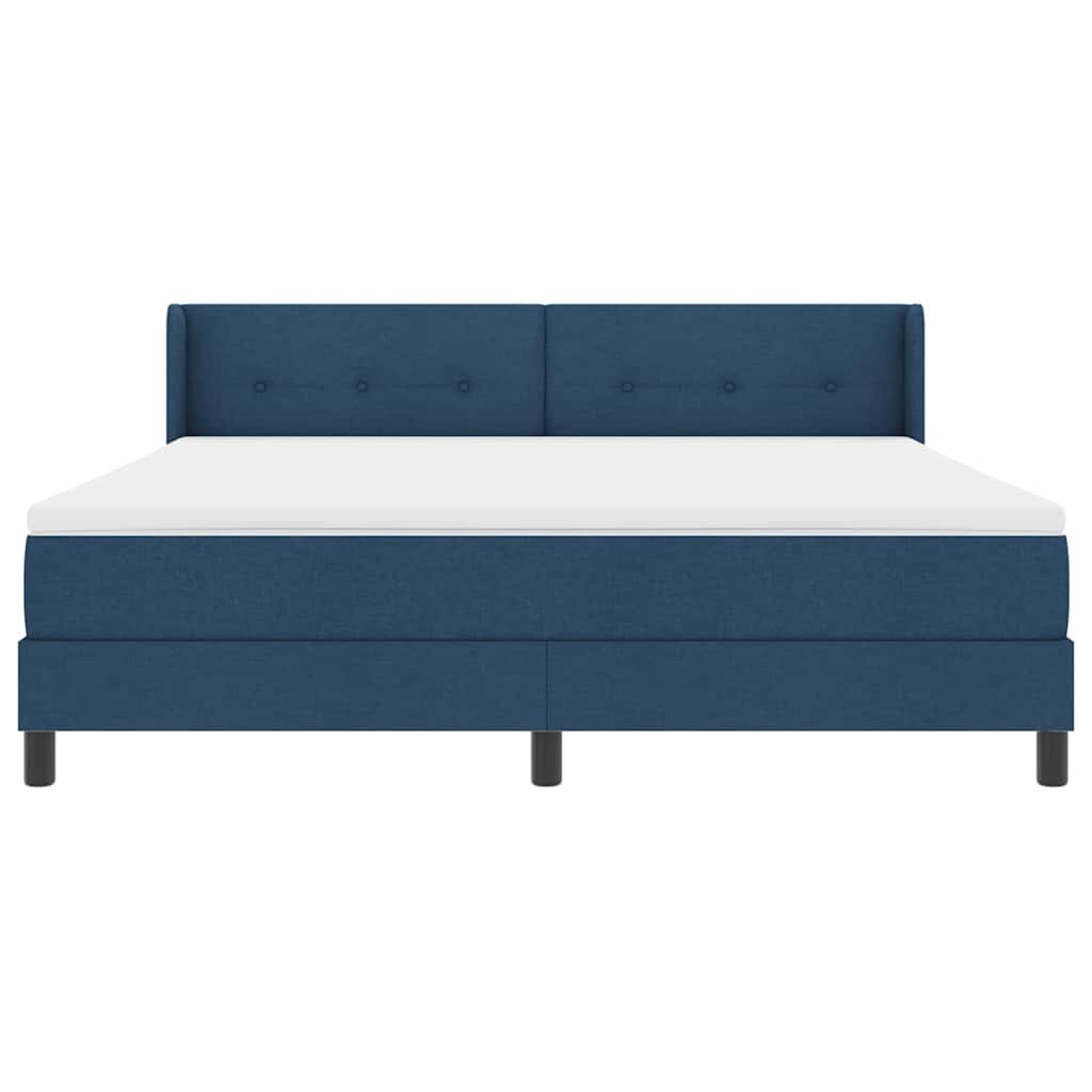 Boxspringbed met hoofdeinde Blauw 200 x 180 cm Stof – afbeelding 7