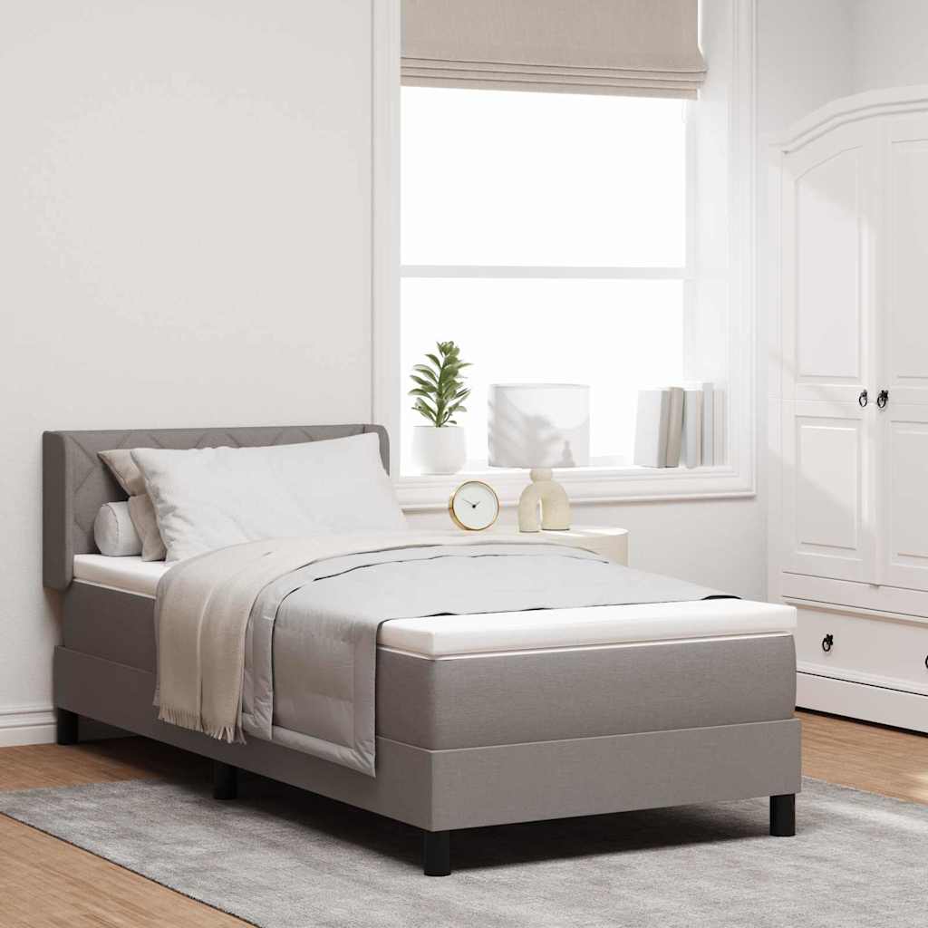Boxspringbed met hoofdeinde Taupe 200 x 90 cm Stof – afbeelding 1