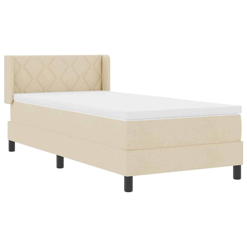 Boxspringbed met hoofdeinde Crème 200 x 90 cm Stof – afbeelding 6