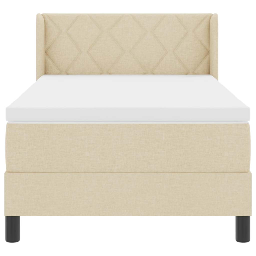 Boxspringbed met hoofdeinde Crème 200 x 90 cm Stof – afbeelding 7