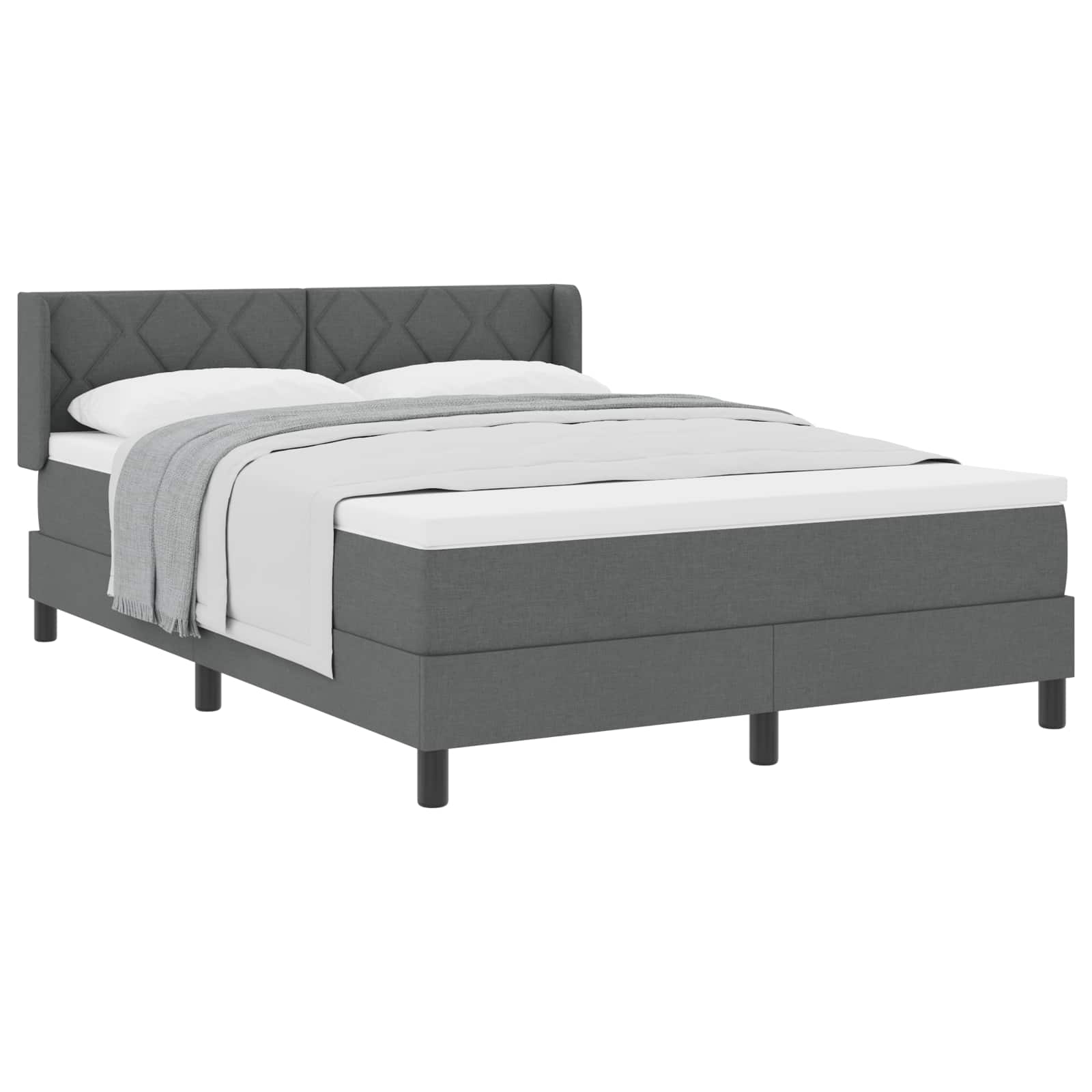 Boxspringbed met hoofdeinde Donkergrijs 200 x 160 cm Stof – afbeelding 2