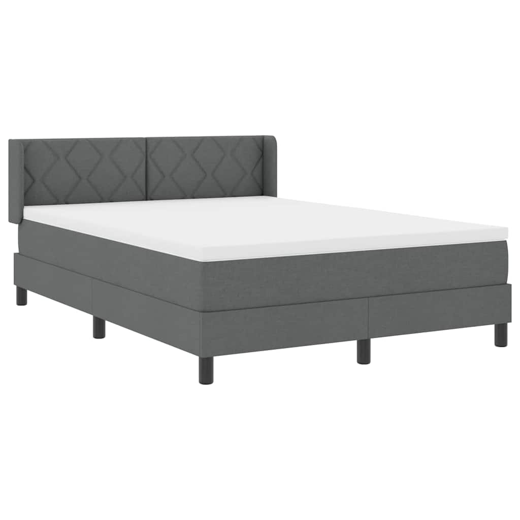 Boxspringbed met hoofdeinde Donkergrijs 200 x 160 cm Stof – afbeelding 6