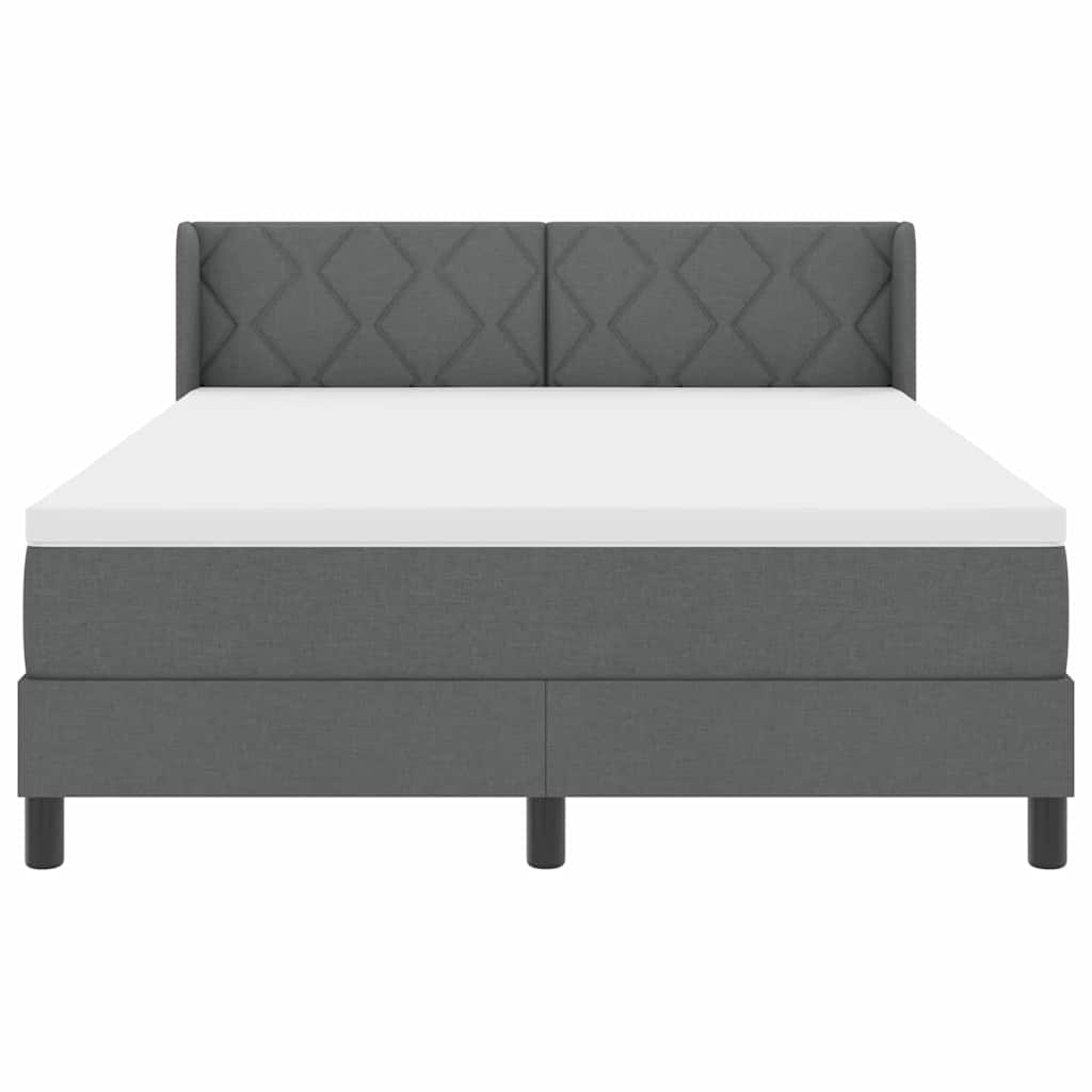 Boxspringbed met hoofdeinde Donkergrijs 200 x 160 cm Stof – afbeelding 7