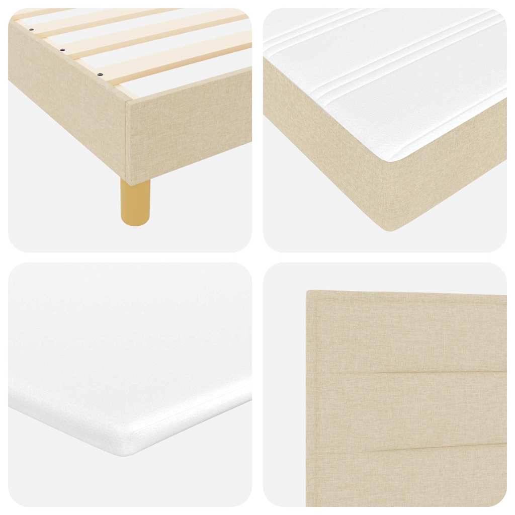 Boxspringbed met matras met hoofdeinde Crème 190 x 90 cm Stof – afbeelding 10