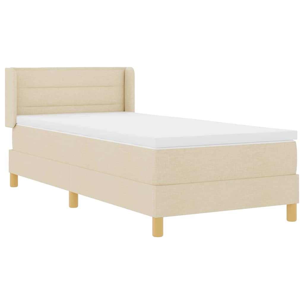 Boxspringbed met matras met hoofdeinde Crème 190 x 90 cm Stof – afbeelding 6