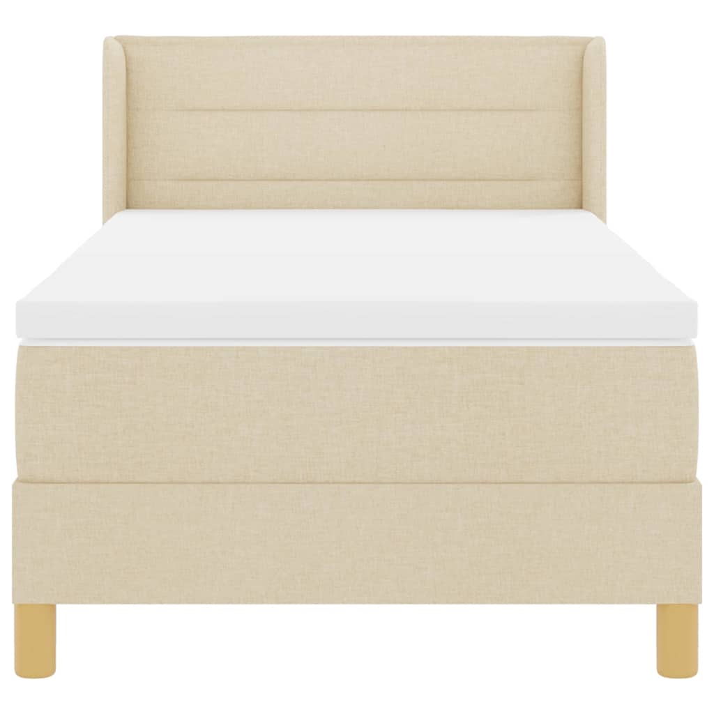 Boxspringbed met matras met hoofdeinde Crème 190 x 90 cm Stof – afbeelding 7