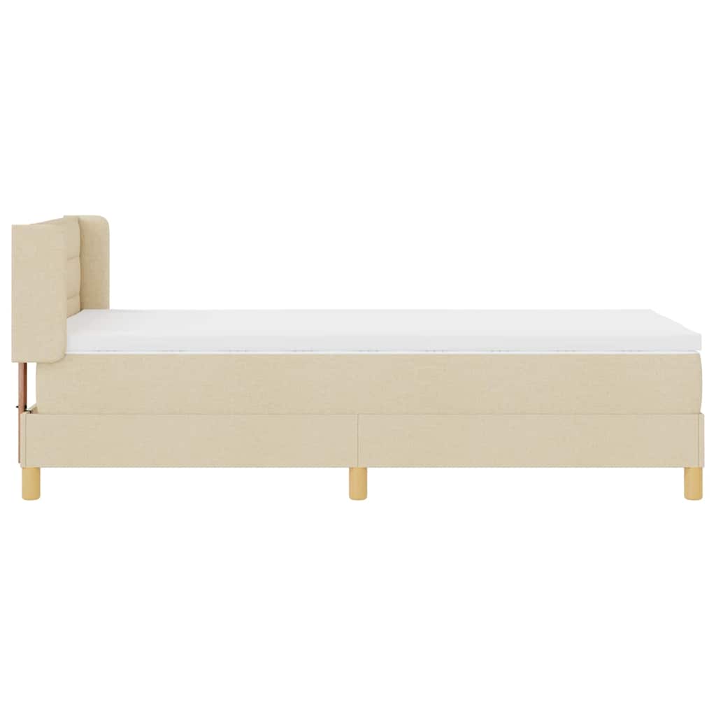 Boxspringbed met matras met hoofdeinde Crème 190 x 90 cm Stof – afbeelding 8