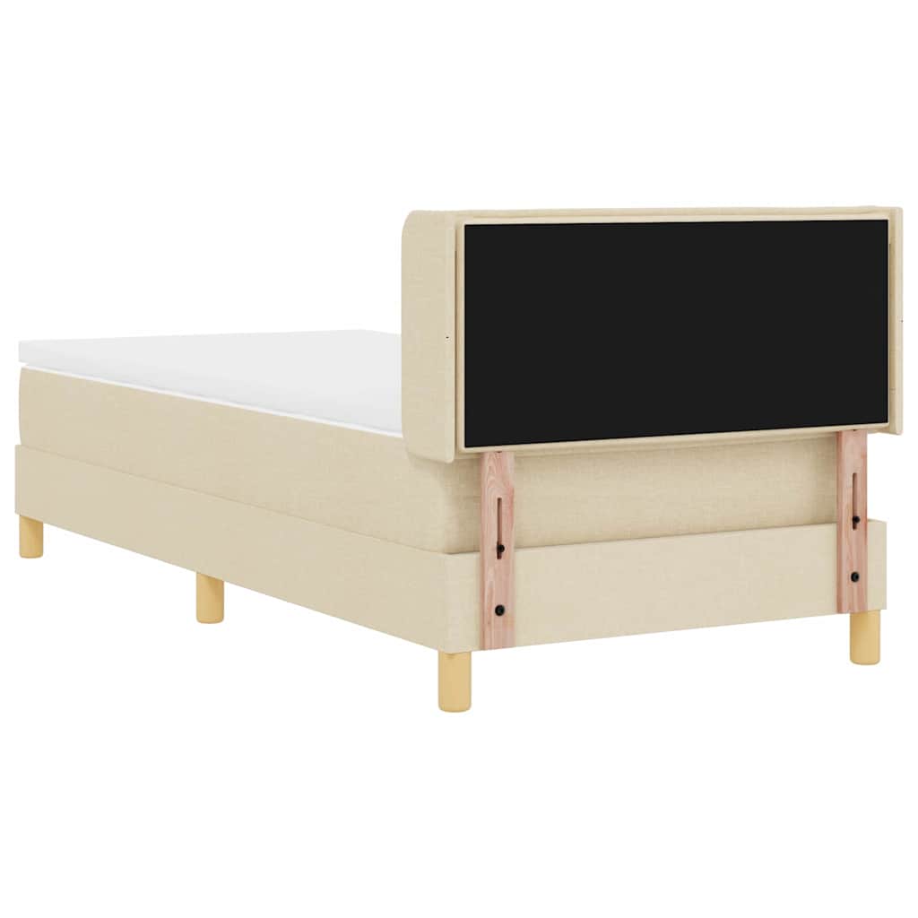 Boxspringbed met matras met hoofdeinde Crème 190 x 90 cm Stof – afbeelding 9