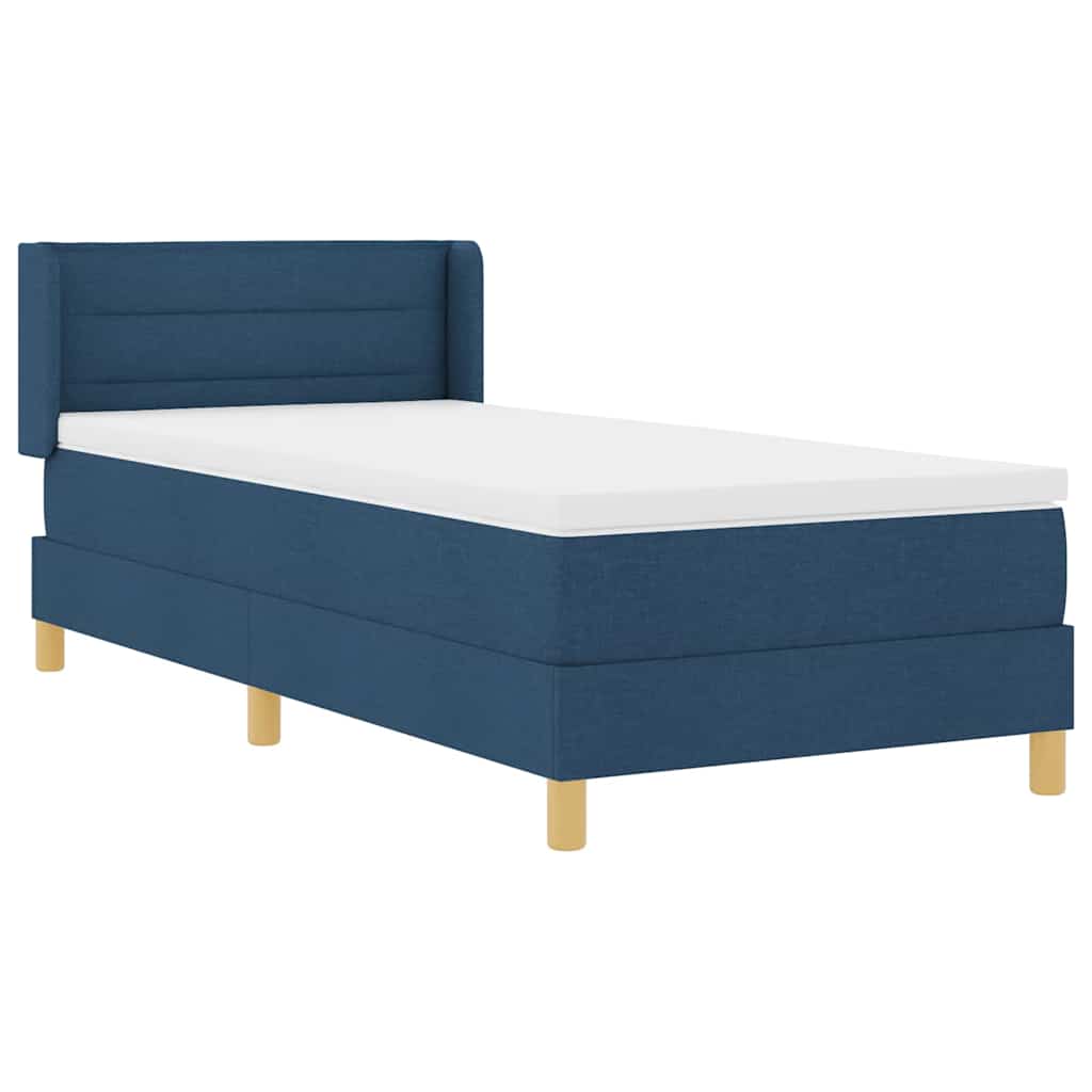 Boxspringbed met matras met hoofdeinde Blauw 200 x 90 cm Stof – afbeelding 6