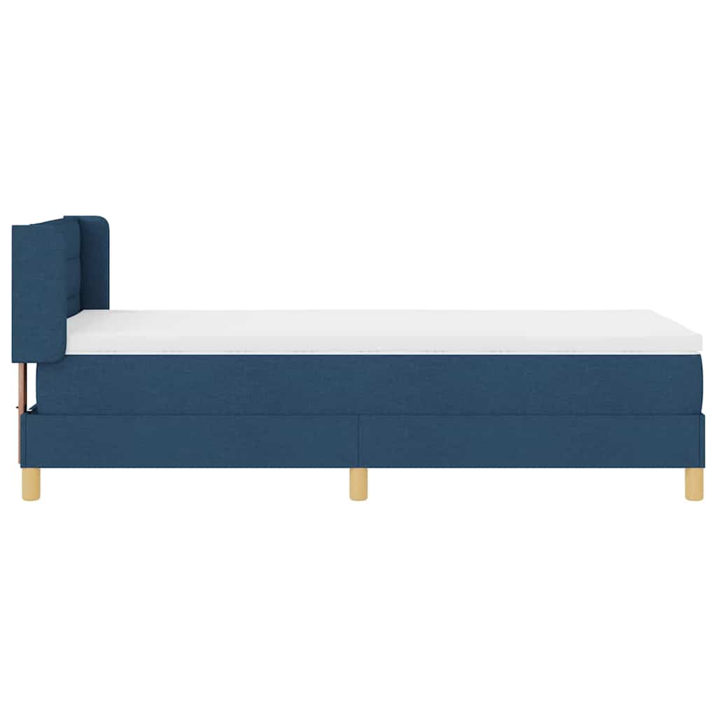Boxspringbed met matras met hoofdeinde Blauw 200 x 90 cm Stof – afbeelding 8