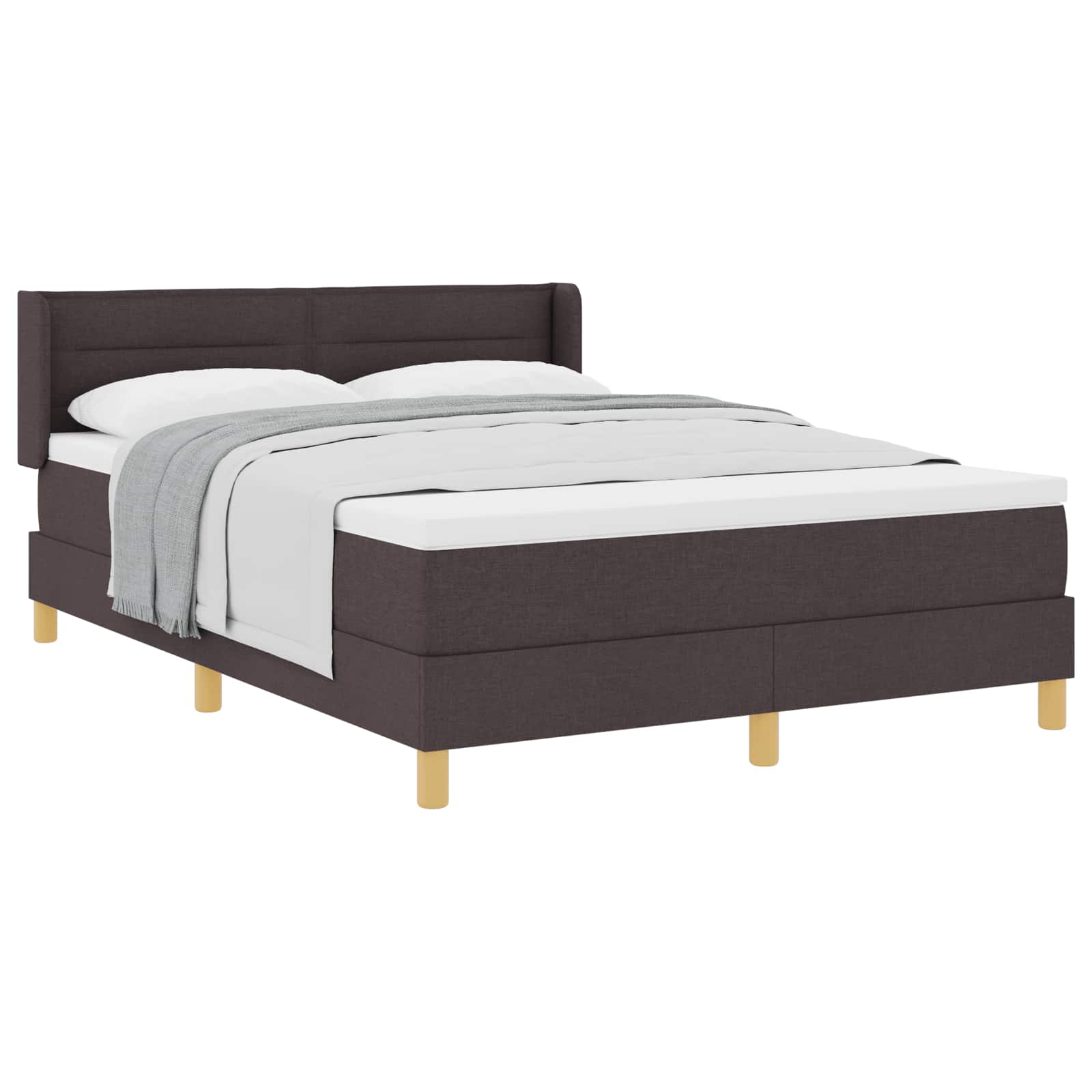 Boxspringbed met matras Donkerbruin 200 x 160 cm Stof