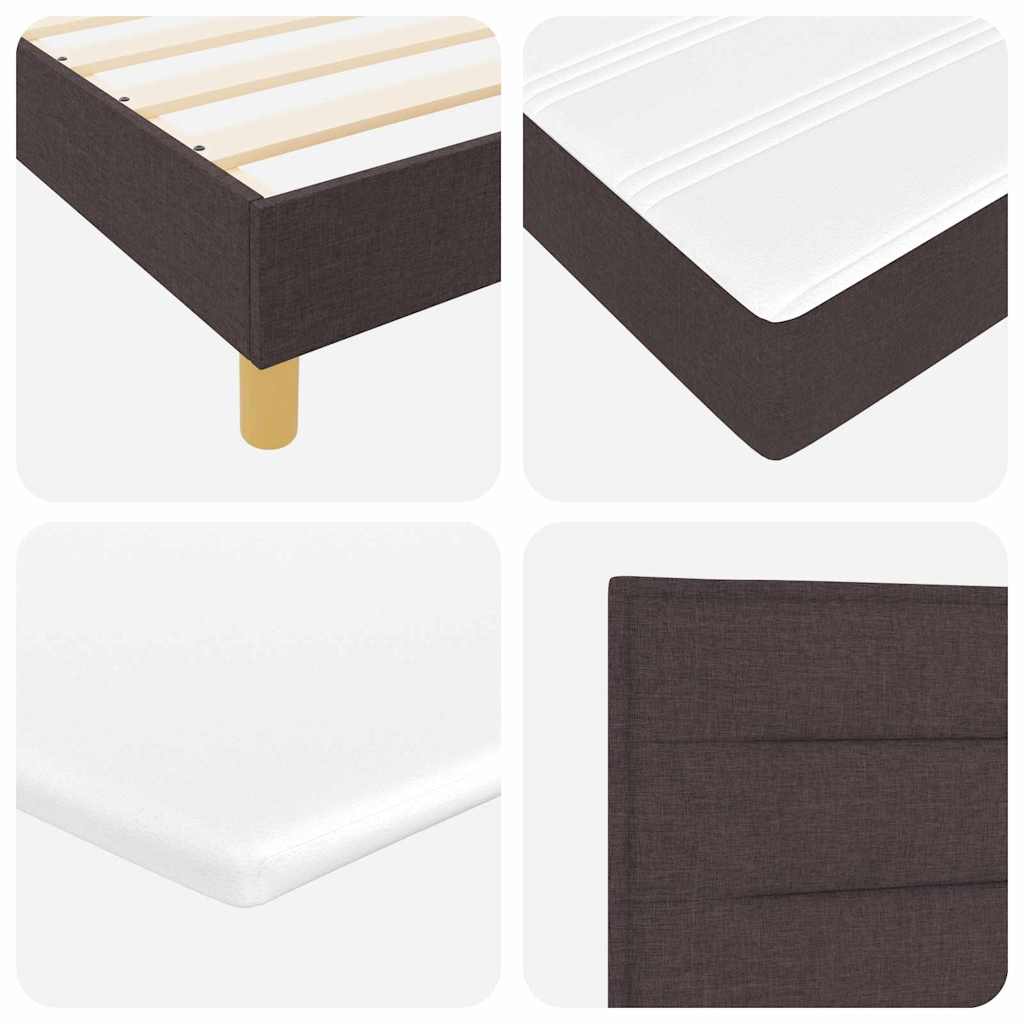 Boxspringbed met matras Donkerbruin 200 x 200 cm Stof – afbeelding 10