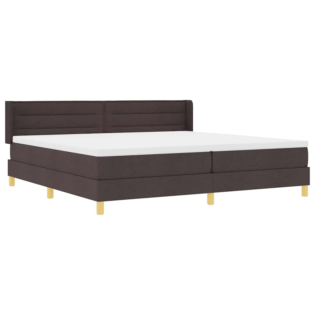 Boxspringbed met matras Donkerbruin 200 x 200 cm Stof – afbeelding 6