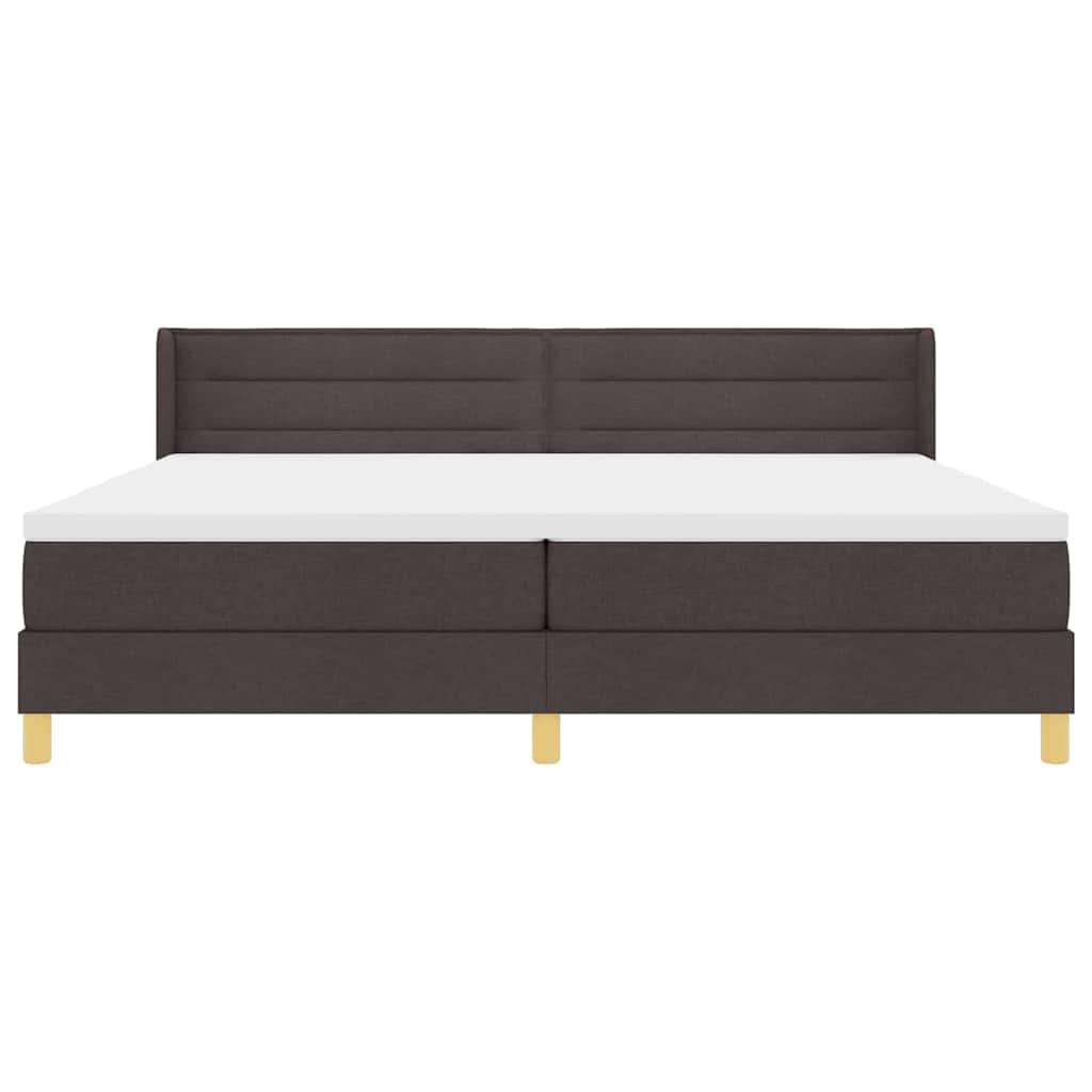 Boxspringbed met matras Donkerbruin 200 x 200 cm Stof – afbeelding 7