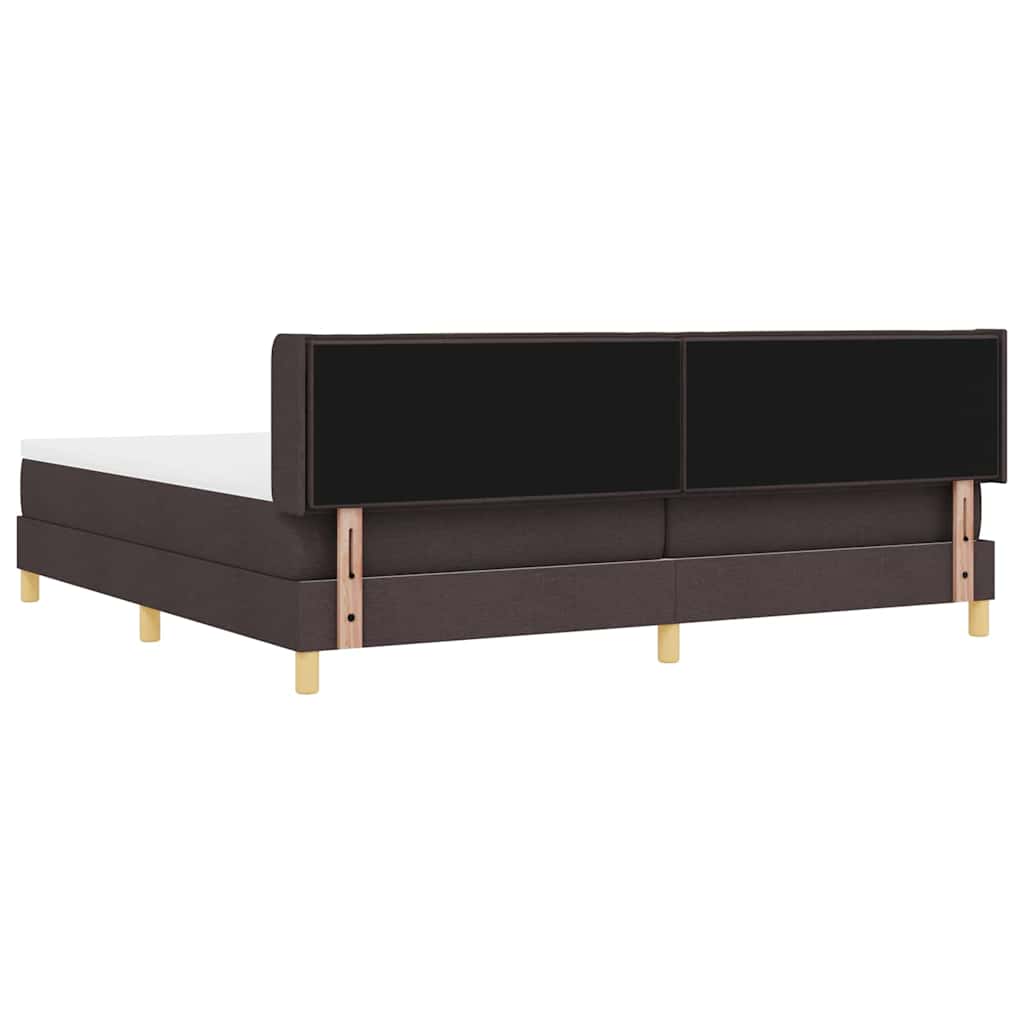 Boxspringbed met matras Donkerbruin 200 x 200 cm Stof – afbeelding 9