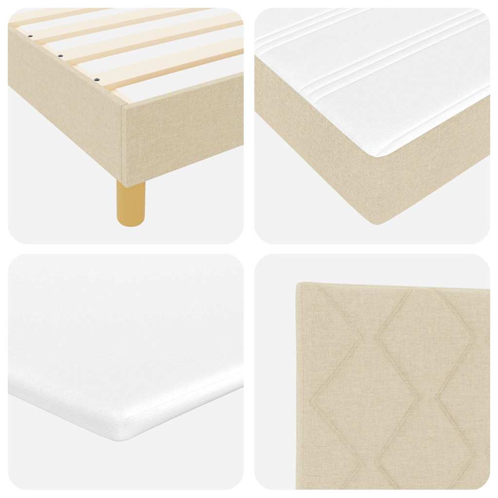 Boxspringbed met matras met hoofdeinde Crème 200 x 90 cm Stof – afbeelding 10