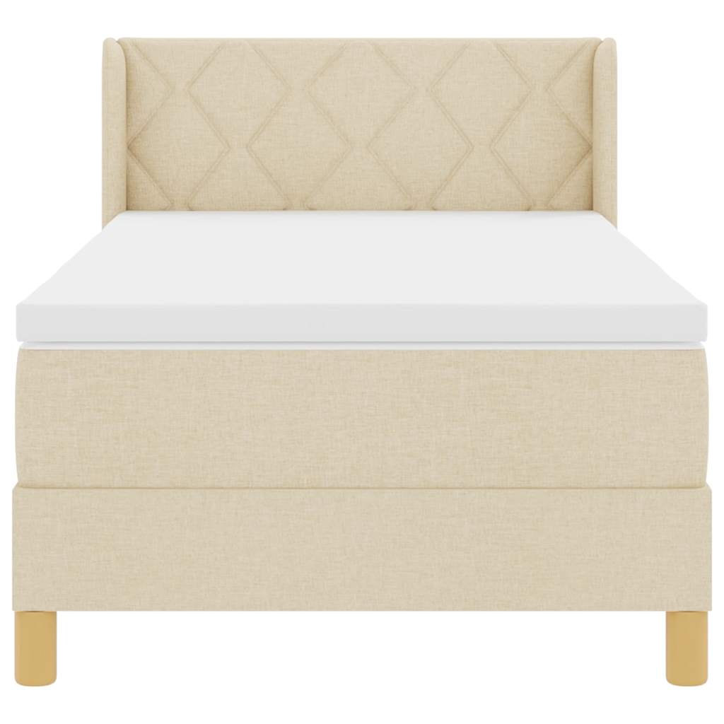 Boxspringbed met matras met hoofdeinde Crème 200 x 90 cm Stof – afbeelding 7
